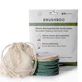 DISCOS PREMIUM DESMAQUILLANTES REUTILIZABLES - CON CAJA DE BAMBÚ / BRUSHBOO